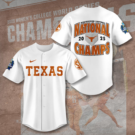 Texas Longhorns 2025 Women's Softball National Champions Hook 'Em Jesey