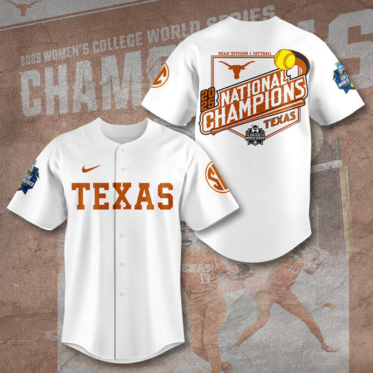 Texas Longhorns 2025 Women's Softball National Champions Hook 'Em Jesey