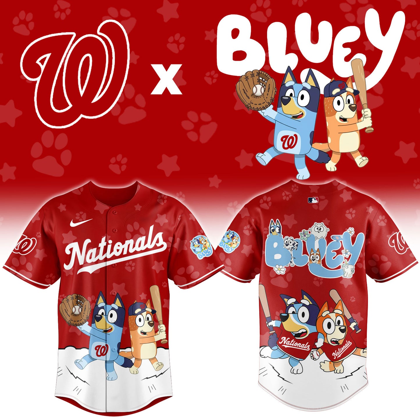 W.Nationals Bluey Night Limited Baseball Jersey
