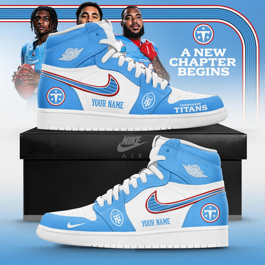 Tennessee Titans Tri-Star Shield AJ1 Sneakers