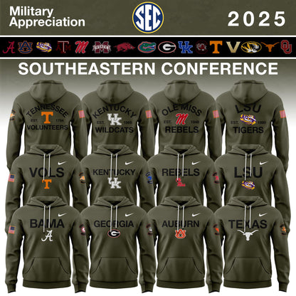 Southeastern Conference Teams 2025 Military Appreciation Limited Edition Hoodie