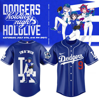 Los Angeles Dodgers _ Hololive Night Inaâ€™nis Jersey 2025