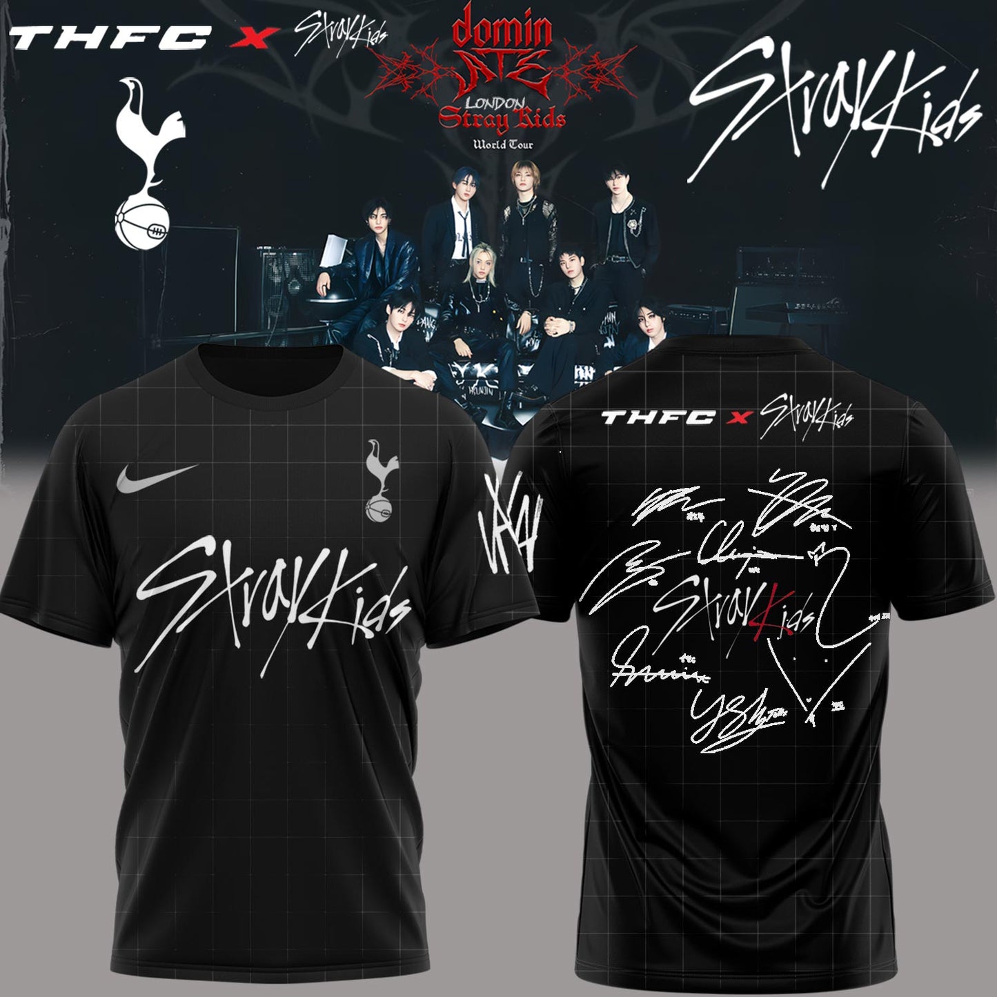 Limited Edition Tottenham Hotspur x Stray Kids Show Black TShirt