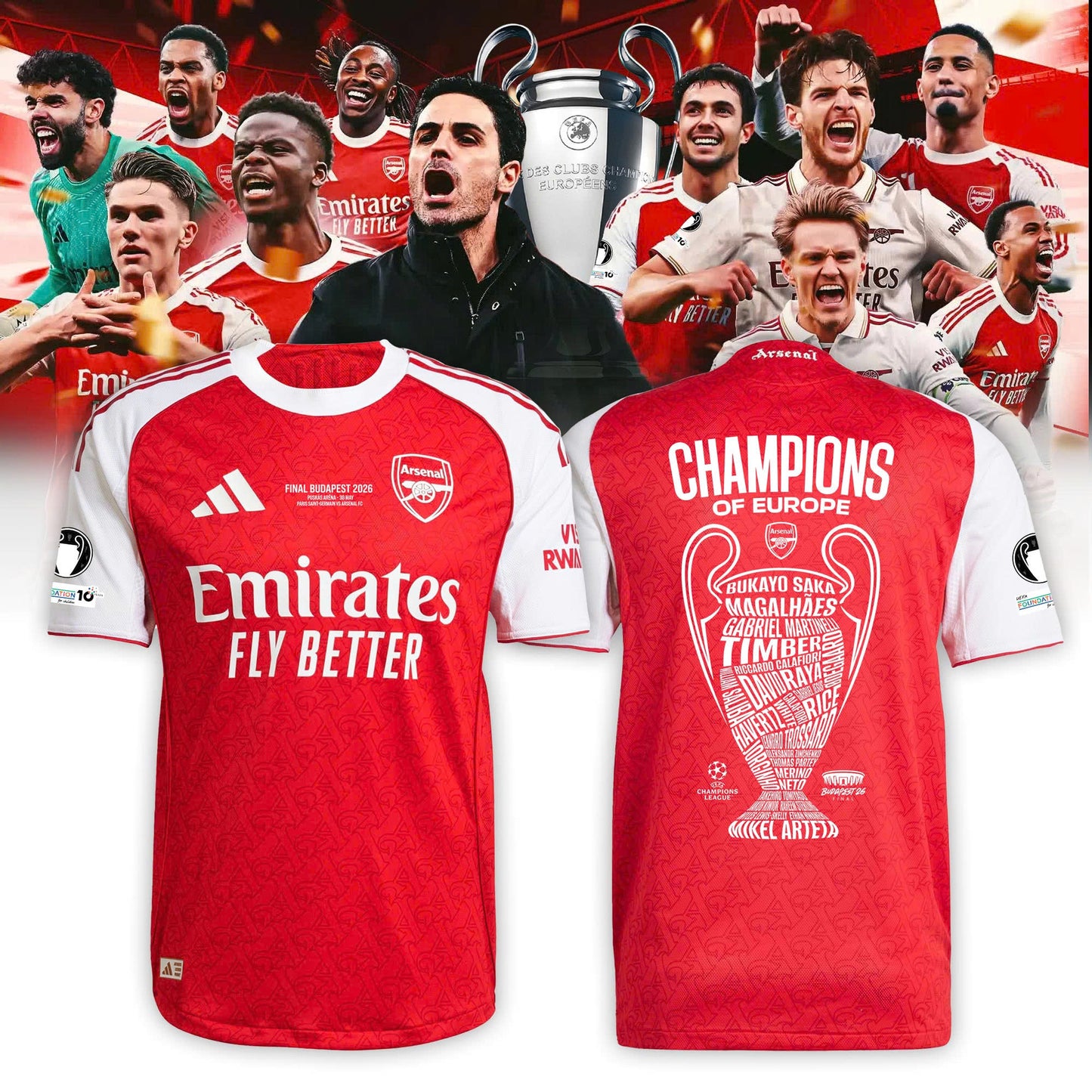 Arsenal FC Champions of Europe 2026 Special Edition Jersey