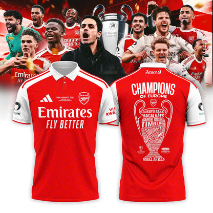 Arsenal FC Champions of Europe 2026 Special Edition Polo