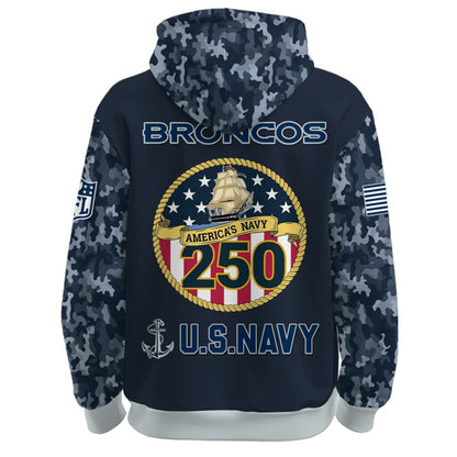 Denver Broncos Navy 250th Birthday Hoodie Limited Edions