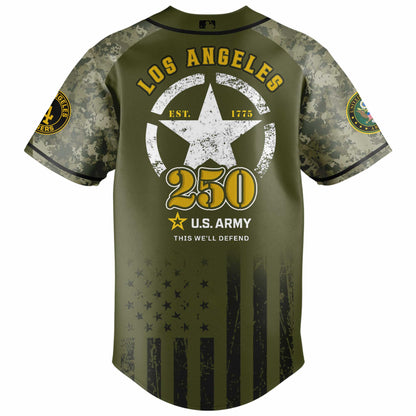 Los Angeles Dodgers MLB x 250 U.S. ARMY Jersey 03