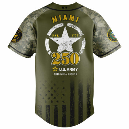 Miami Marlins MLB x 250 U.S. ARMY Jersey 03