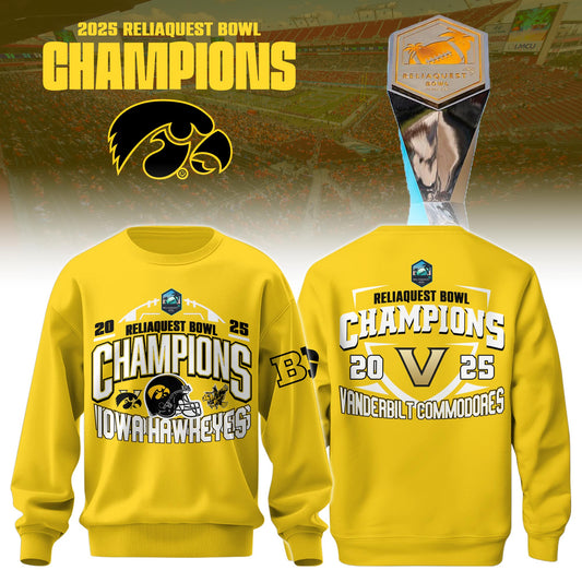 Iowa Football ReliaQuest Bowl CHAMPIONS 2025 Sweatshirt