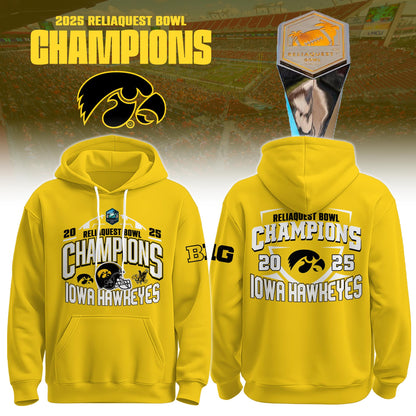 Iowa Football ReliaQuest Bowl CHAMPIONS 2025 Hoodie