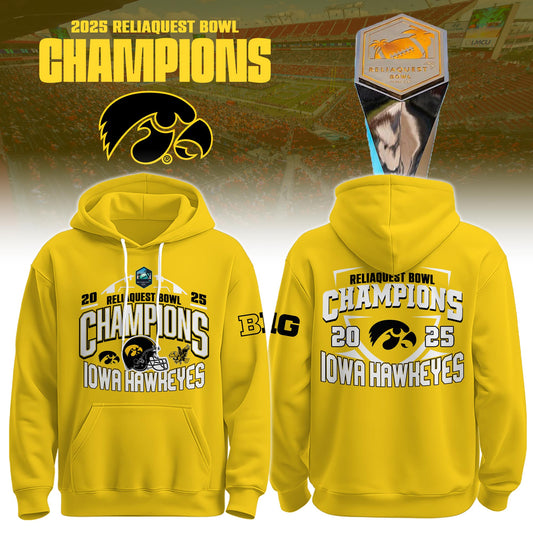Iowa Football ReliaQuest Bowl CHAMPIONS 2025 Hoodie