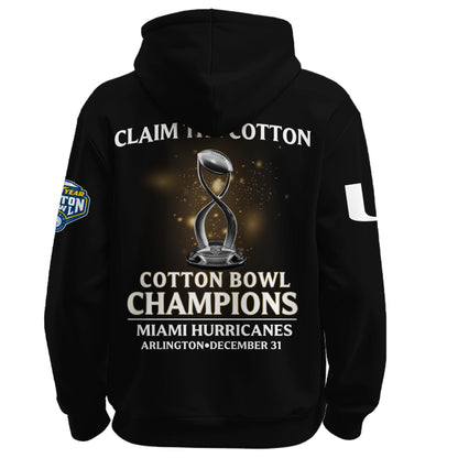 Miami Hurricanes Football Cotton Bowl Champions 2025 Combo Hoodie