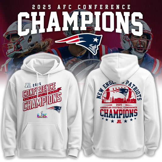 New England Patriots 2025 AFC Conference Champions Hoodie