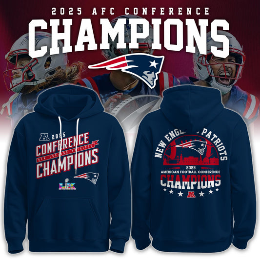 New England Patriots 2025 AFC Conference Champions Hoodie