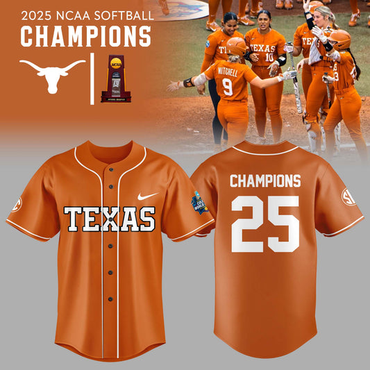 Texas Longhorns 2025 Women's Softball National Champions Hook 'Em Jesey