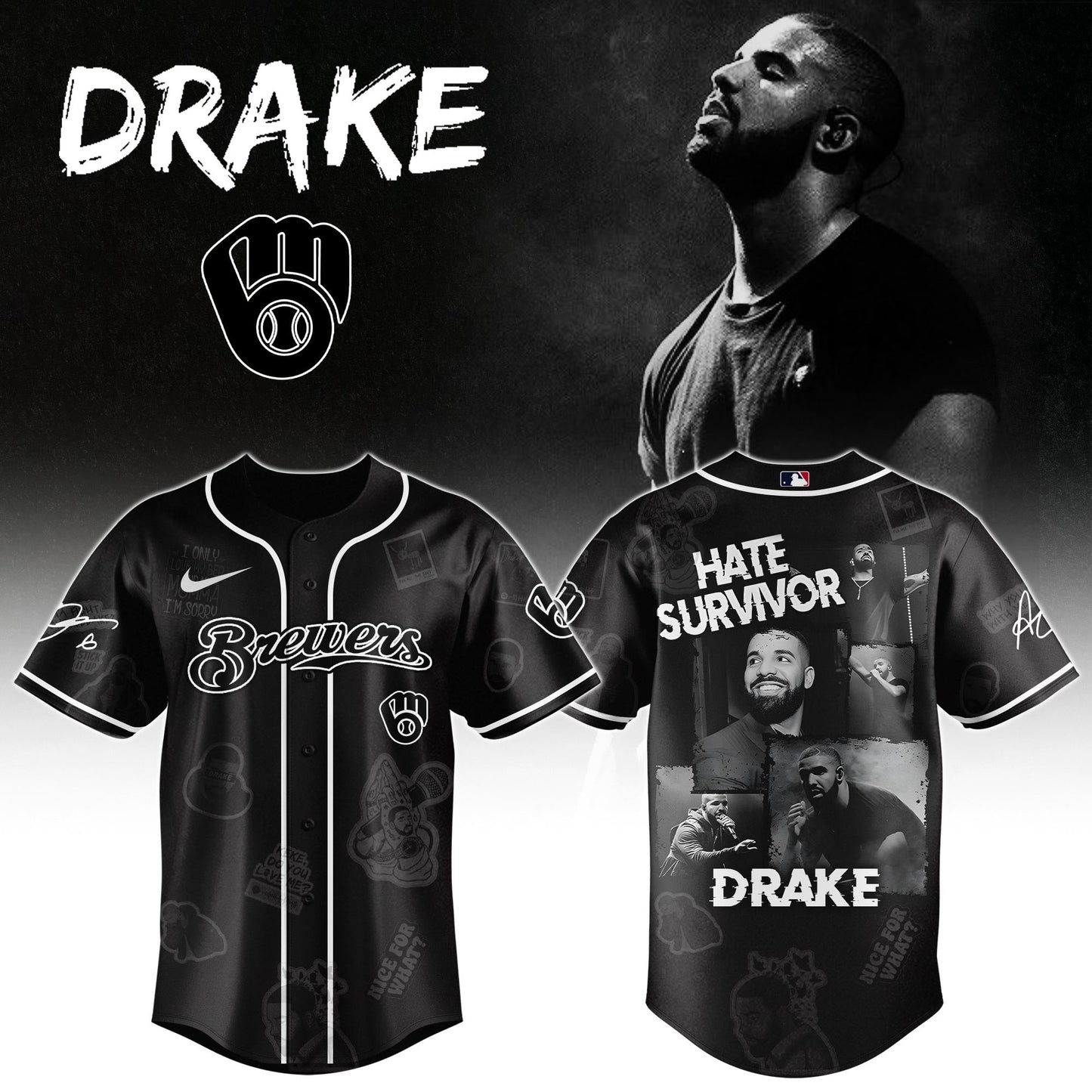 M Brewers x Drake Chromakopia The World Tour 2025 Jersey Editions Limited +Selling Out Fast