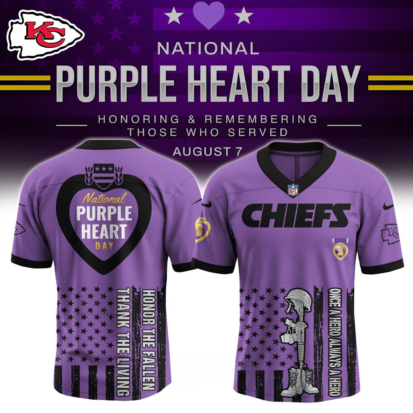 KC Purple Heart Day Jersey Limited Edition