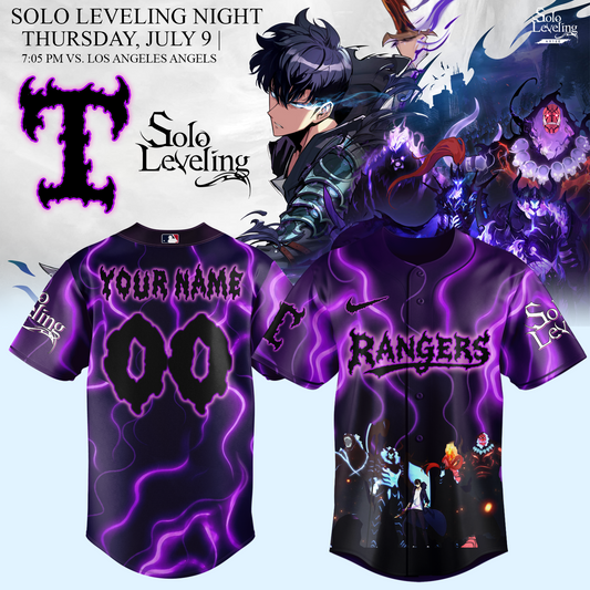 Texas Rangers x Solo Leveling Limited Jersey (Custom Name & Number)