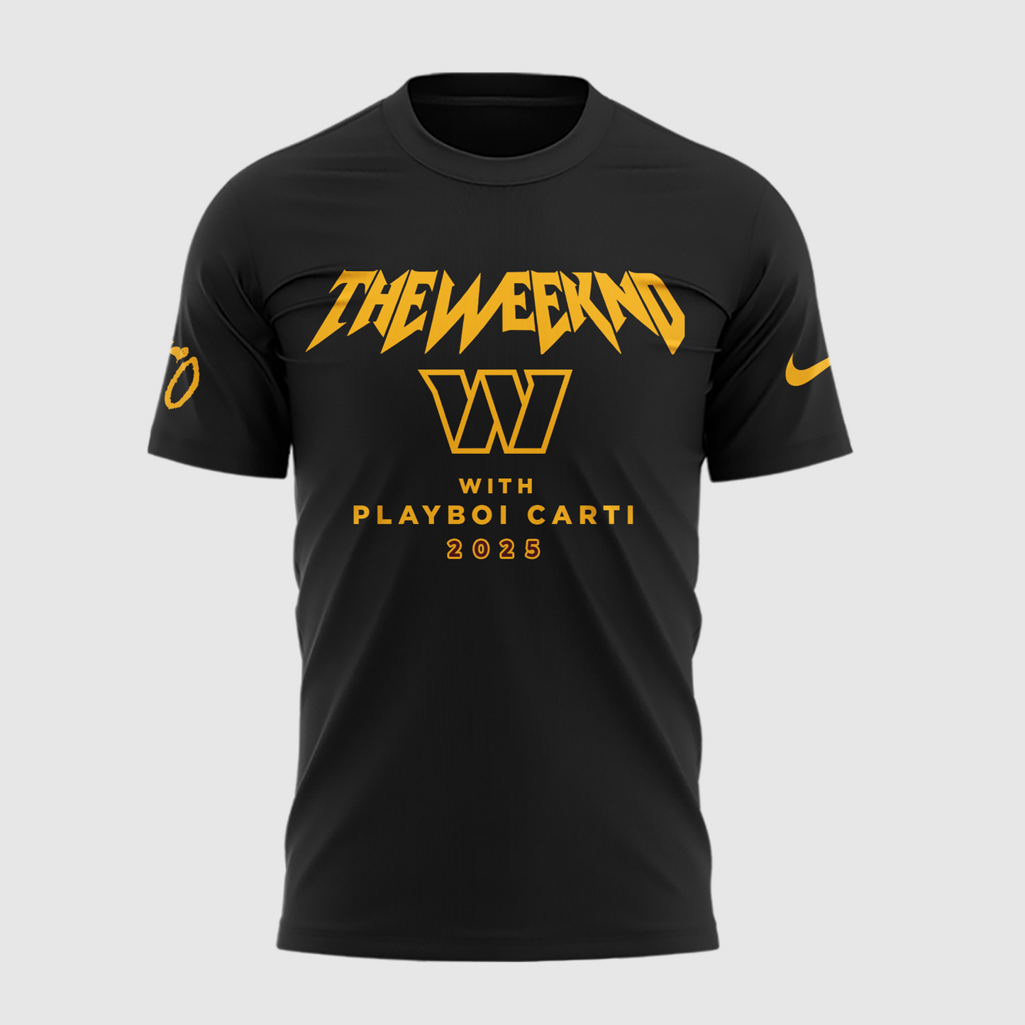 Exclusive Version Washington Commanders x The Weeknd 2025 Black Tshirt