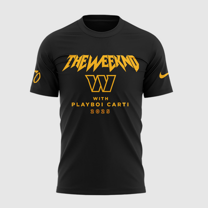 Exclusive Version Washington Commanders x The Weeknd 2025 Black Tshirt