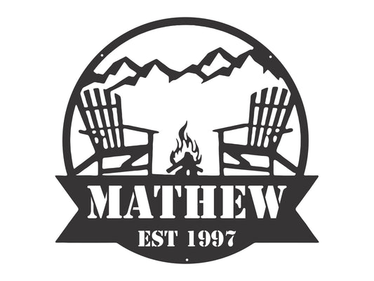 Metal Camping Sign Custom Metal Wall Art, Cottage Wall Decor, Mountain Wall Art, Farmhouse Wall Decor, Metal Art work