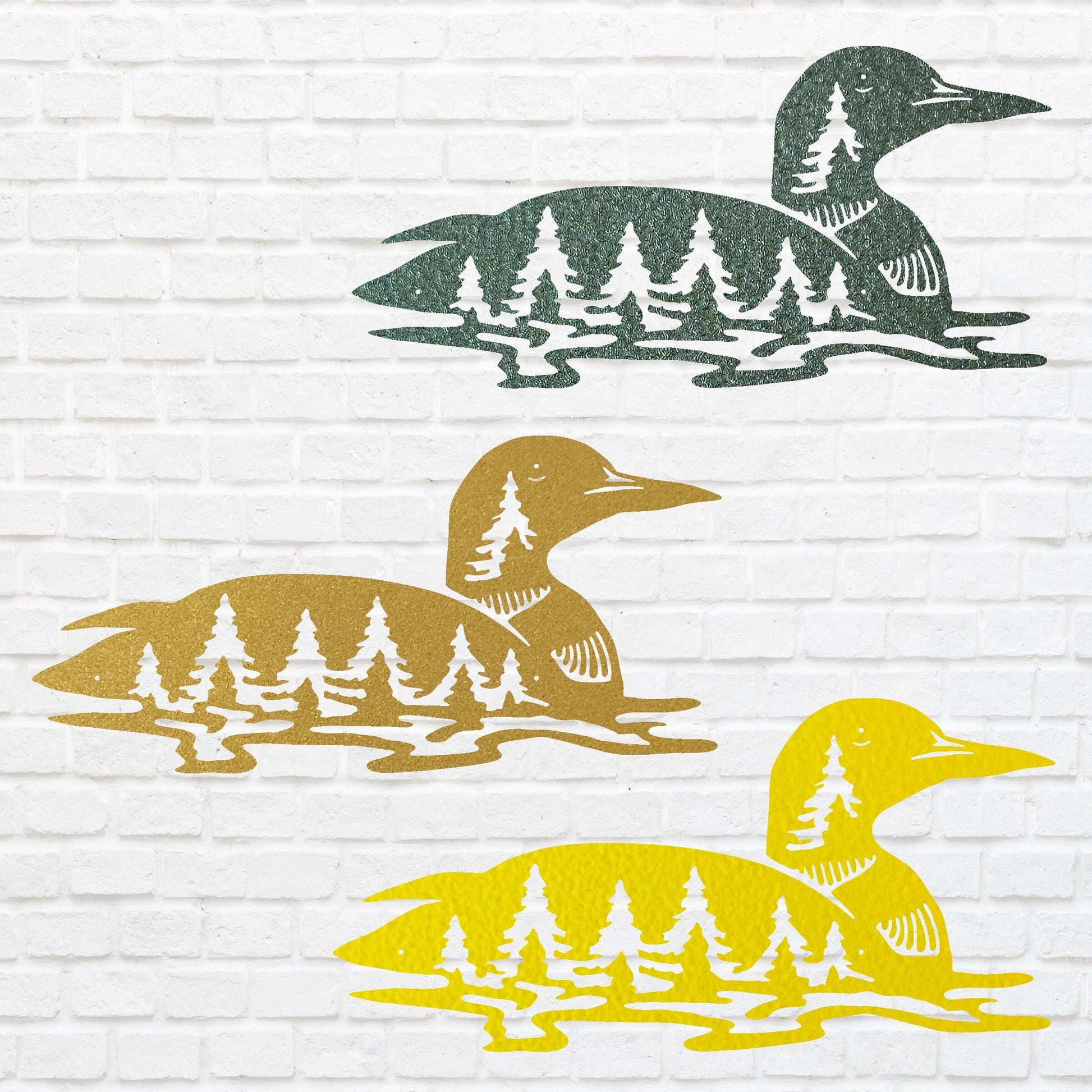 Loon Tree Line Metal Art, Lake House Metal Wall Art , Outdoor Garden Stake, Garden Decor, Birds Wall Art, Housewarming Gift