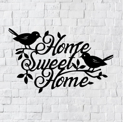 Home Sweet Home Metal Wall Art | Bird Home Decor | Birds Wall Decor | Metal Wall Art Sign | Metal Bird Home Sweet Home