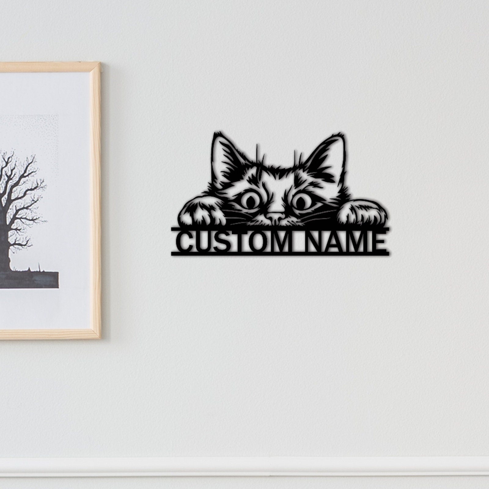 Cat Metal Sign,Cat Wall Art,Custom Cat Name Sign,Pet Lover Gift,Personalized Cat Sign,Cat Wall Decor,Room Decoration,Indoor Decor