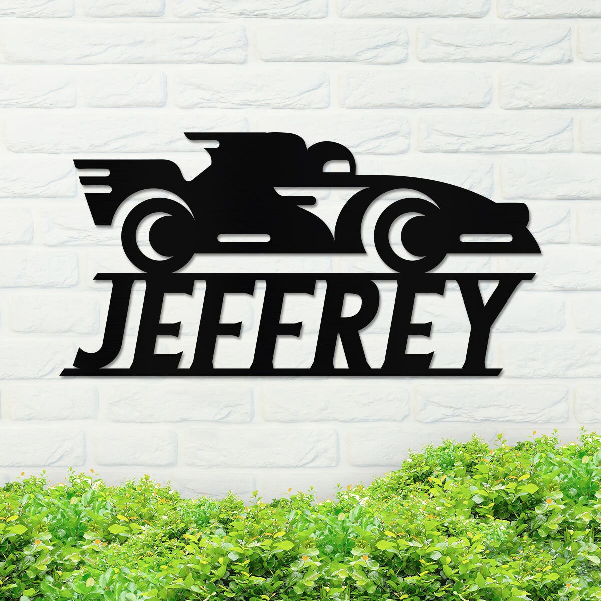 Metal Racecar Sign w Name, Racecar Metal Sign, Metal Kid's Name Sign, Custom Sports Metal Sign, Metal Name Sign, Kid's Room Sign
