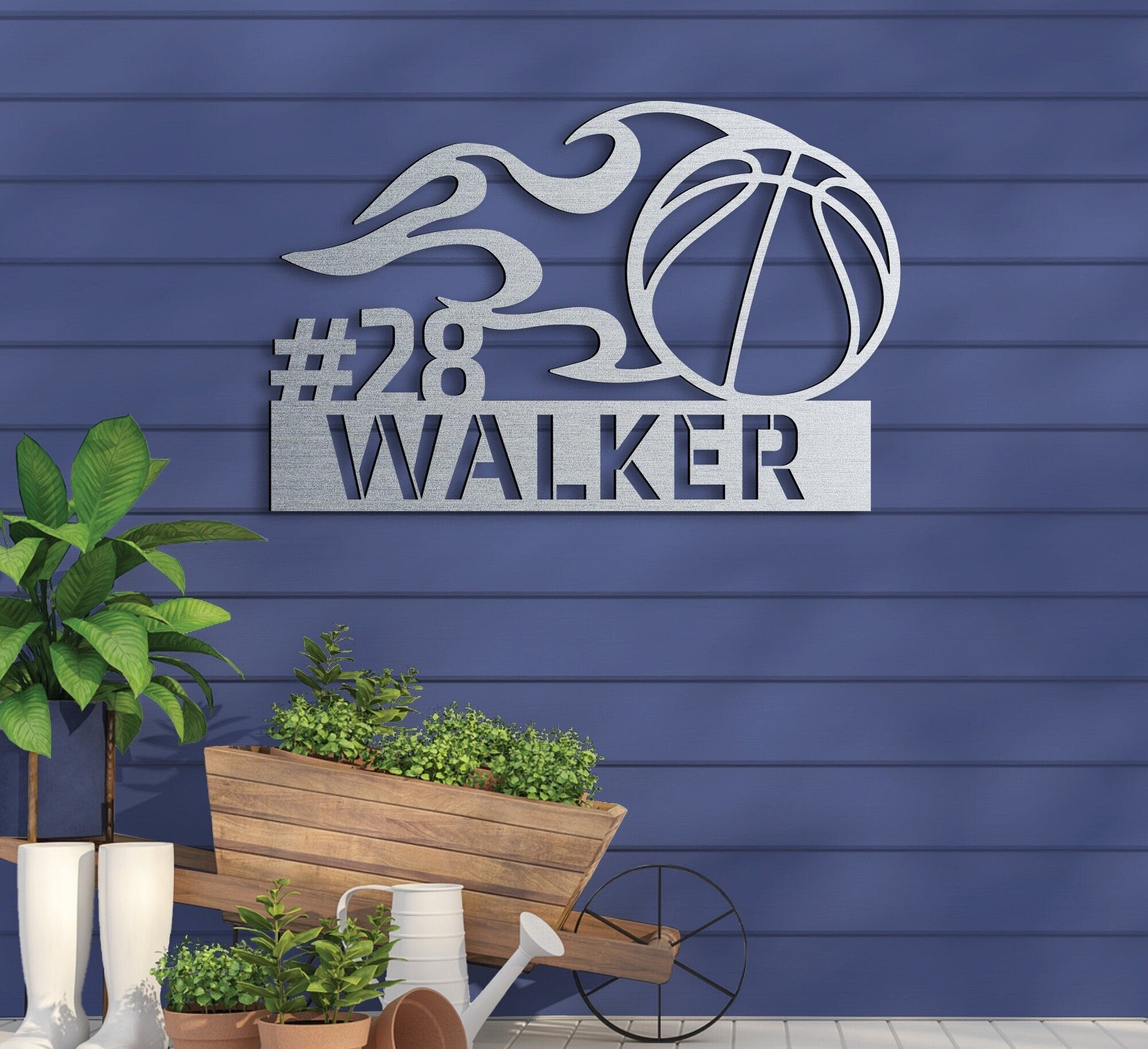 Metal Basketball Sign, Custom Metal Sign, Metal Name Sign, Basketball Name Sign, Basketball Kids Decor, Boy's Room Sign, Man Cave Sign