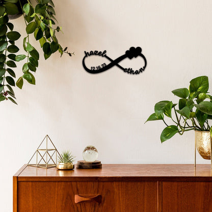 Metal Wedding Date Sign,Custom Infinity Sign,Personalized Wedding Gift for Couple,Engagement Gift,Anniversary Sign,Bridal Shower Gift