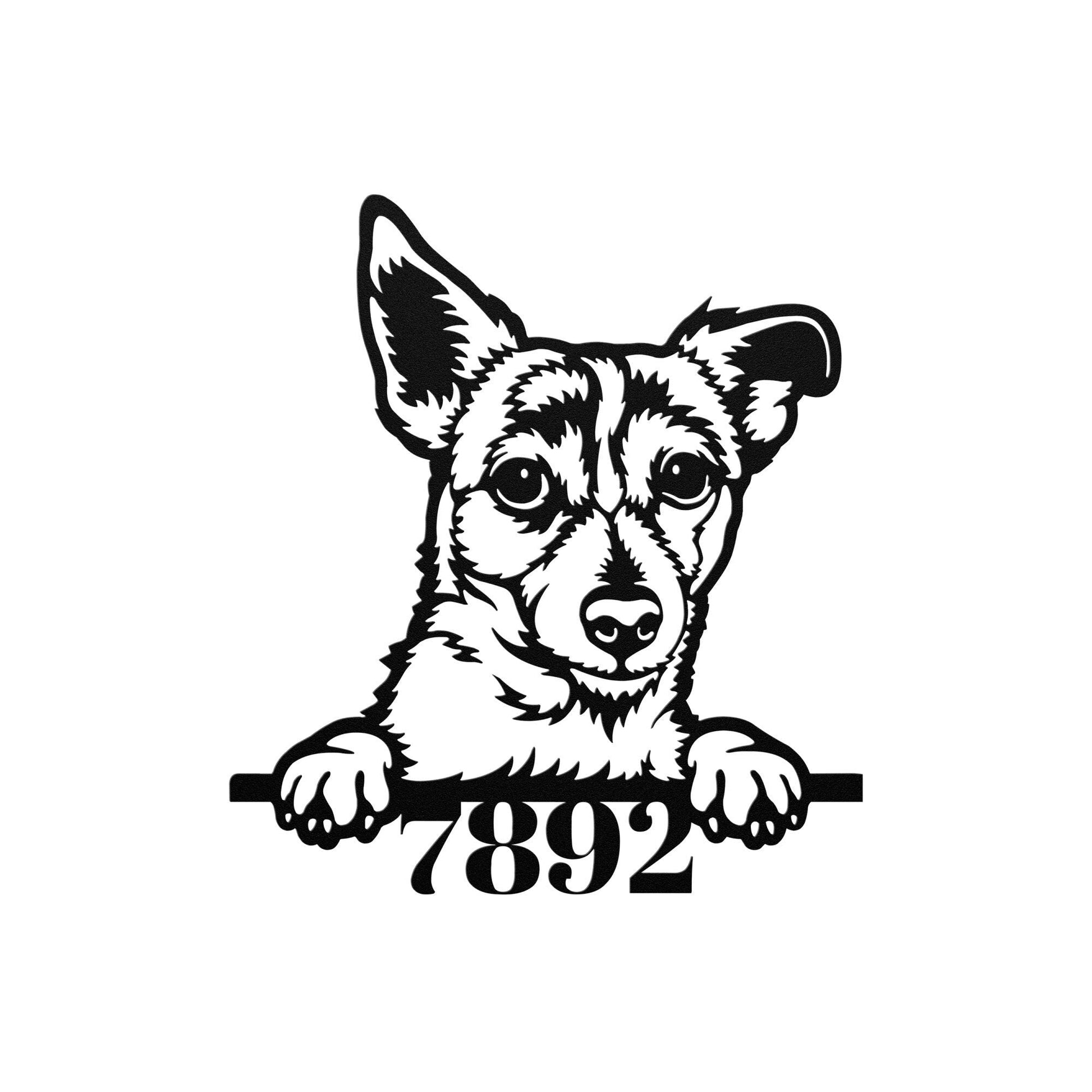 Jack Russell Terrier Address Sign, Metal Terrier Wall Art, Large Metal Dog Sign, House Number Sign, Metal Address Sign, Metal Dog Art