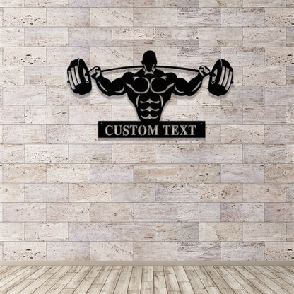 Custom Gym Sign With Lights,Powerlifting Sport Metal Wall Art,Personalized Fitness Room Sign,Powerlifting Home Decor,Gym Metal Wall Decor