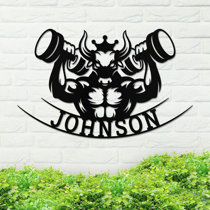 Metal Weight Lifting Name Sign, Metal Man Cave Sign, Custom Gym Metal Sign, Metal Name Sign, Working Out Sign, Custom Name Sign