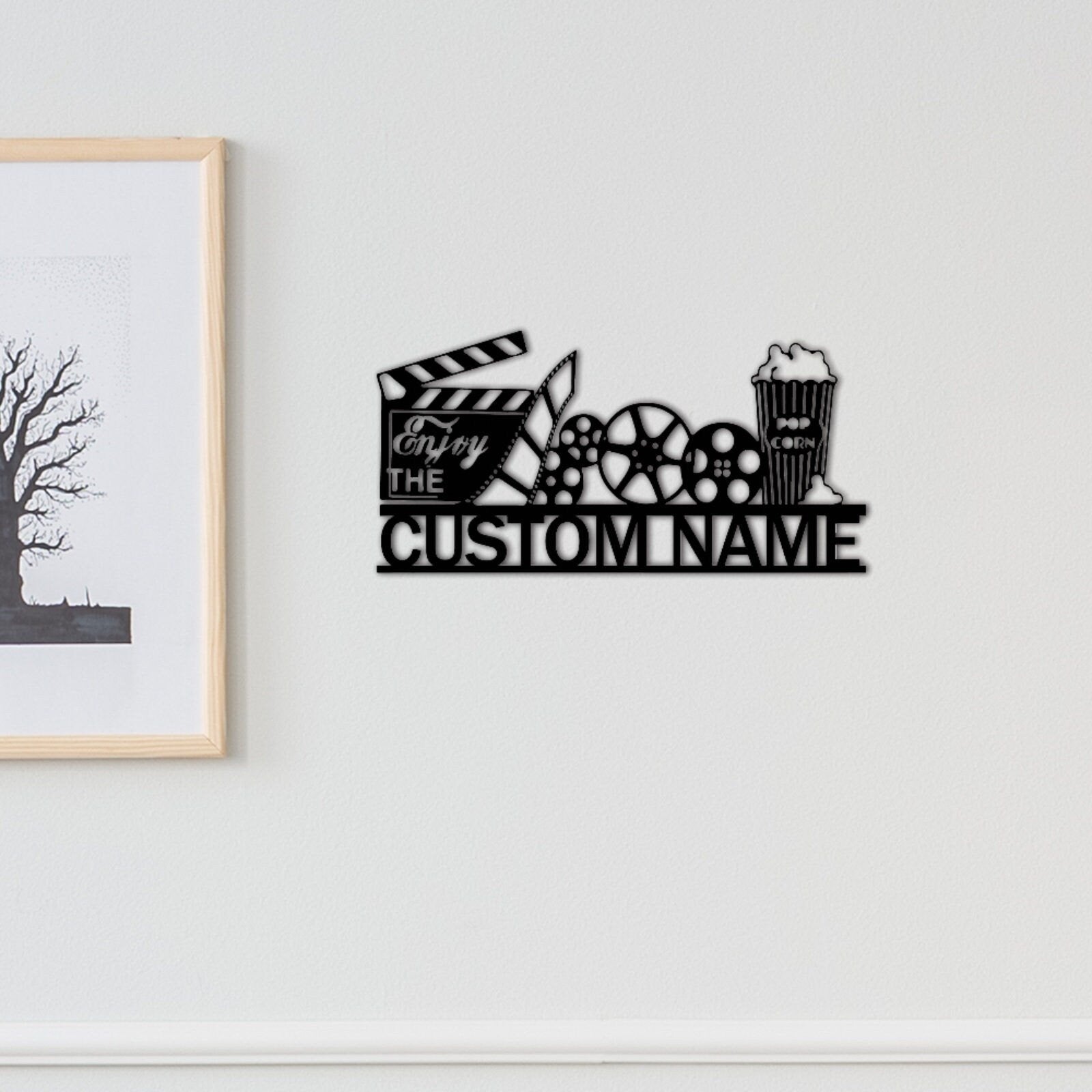 Personalized Theater Metal Sign,Family Name Cinema Sign,Home Theater Decor,Light up Home Theater Wall Art,Custom Cinema Sign