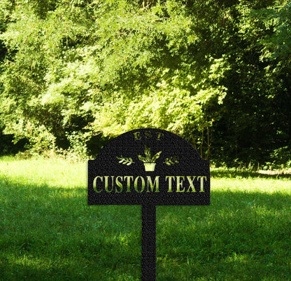 Garden Sign With Stake,Custom Stake Sign,Garden Decor,Garden Name Sign,Garden Metal Sign,Yard Decor,Lawn Decor,Garden Wall Art