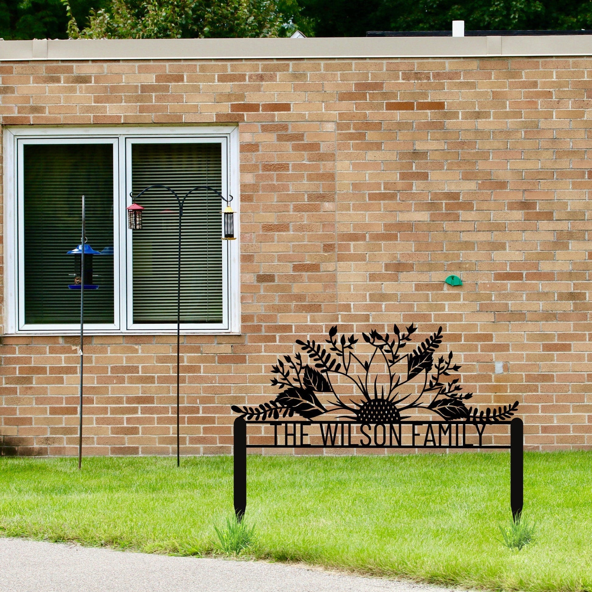 Family Custom Yard Sign, Outdoor Patio Metal Sign, Sunflower Metal Yard Sign, Welcome Yard Sign, Yard Address Sign, Address Sign For Yard