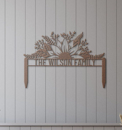 Family Custom Yard Sign, Outdoor Patio Metal Sign, Sunflower Metal Yard Sign, Welcome Yard Sign, Yard Address Sign, Address Sign For Yard
