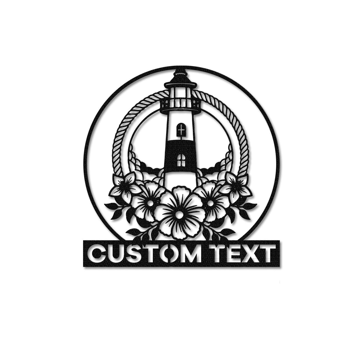 Lighthouse Metal Art,Personalized Lighthouse Metal Sign,Lighthouse Wall Decor,Custom Lighthouse Monogram,Outdoor decor,Lighthouse Wall Art