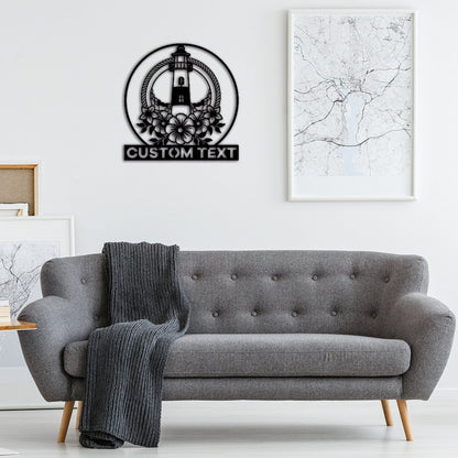 Lighthouse Metal Art,Personalized Lighthouse Metal Sign,Lighthouse Wall Decor,Custom Lighthouse Monogram,Outdoor decor,Lighthouse Wall Art