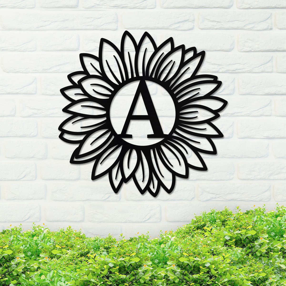 Metal Sunflower Sign, Custom Metal Sign, Metal Name Sign, Initial Sign, Metal Monogram Letters, Kids Room Sign, Personalized Sunflower Sign