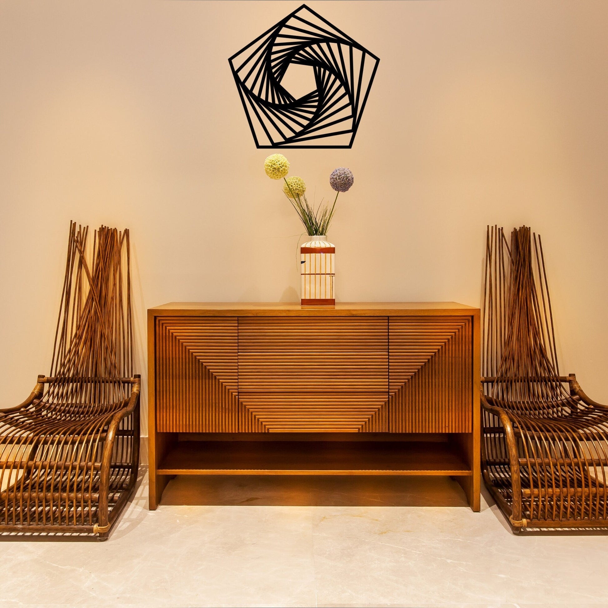 Fibonacci Pentagon Metal Sign, Golden Ratio Art, Fibonacci Numbers Wall Art, Fibonacci Sequence Sign, Inspirational Fibonacci Metal Wall Art