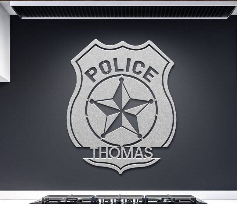 Personalized Police Officer Badge Name Sign, Police Academy Graduation Gift, Personalized Cop Gift, Sheriff Deputy Sign, Custom Gift For Cop