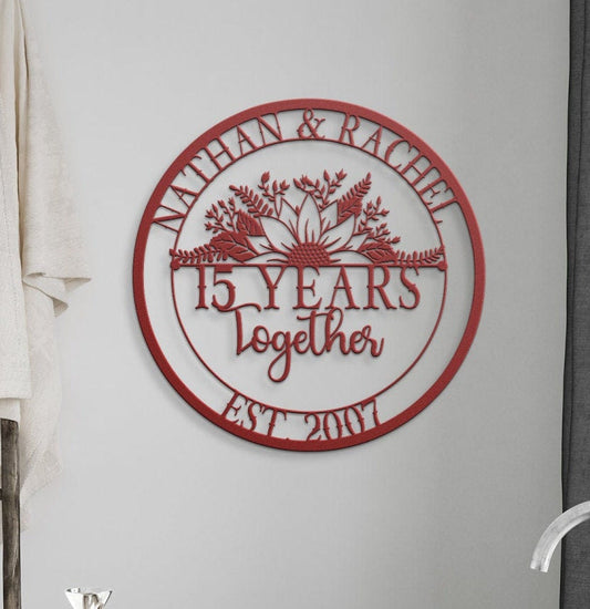 5th Anniversary Gift, Metal Sign For 5th Anniversary, 5th Wedding Anniversary, Personalized Gift For Couple