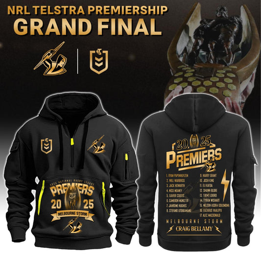 Melbourne Storm – NRL 2025 Champions Gold H115 Hoodie