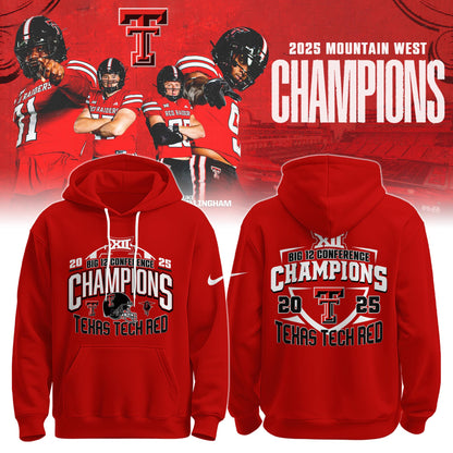 Texas Tech Red Raiders 2025 CHAMPIONS Big12 Football Combo Hoodie
