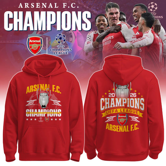 Arsenal F.C Special UEFA Champions of Europe 2026 Limited Edition Hoodie