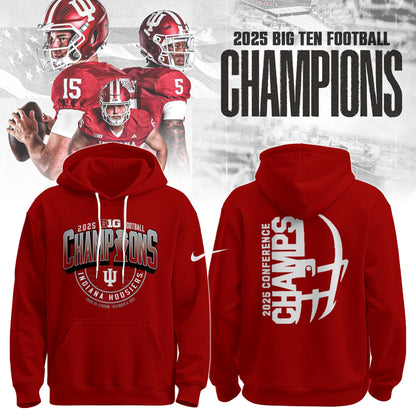 Indiana Hoosiers Football Big Ten Championship Combo Hoodie