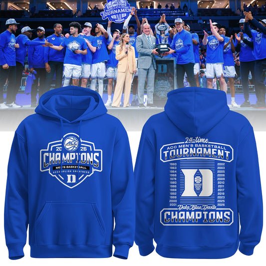 Duke Blue Devils Unisex 2026 ACC Men's Basketball Tournament Champions Locker Room Special Hoodie
