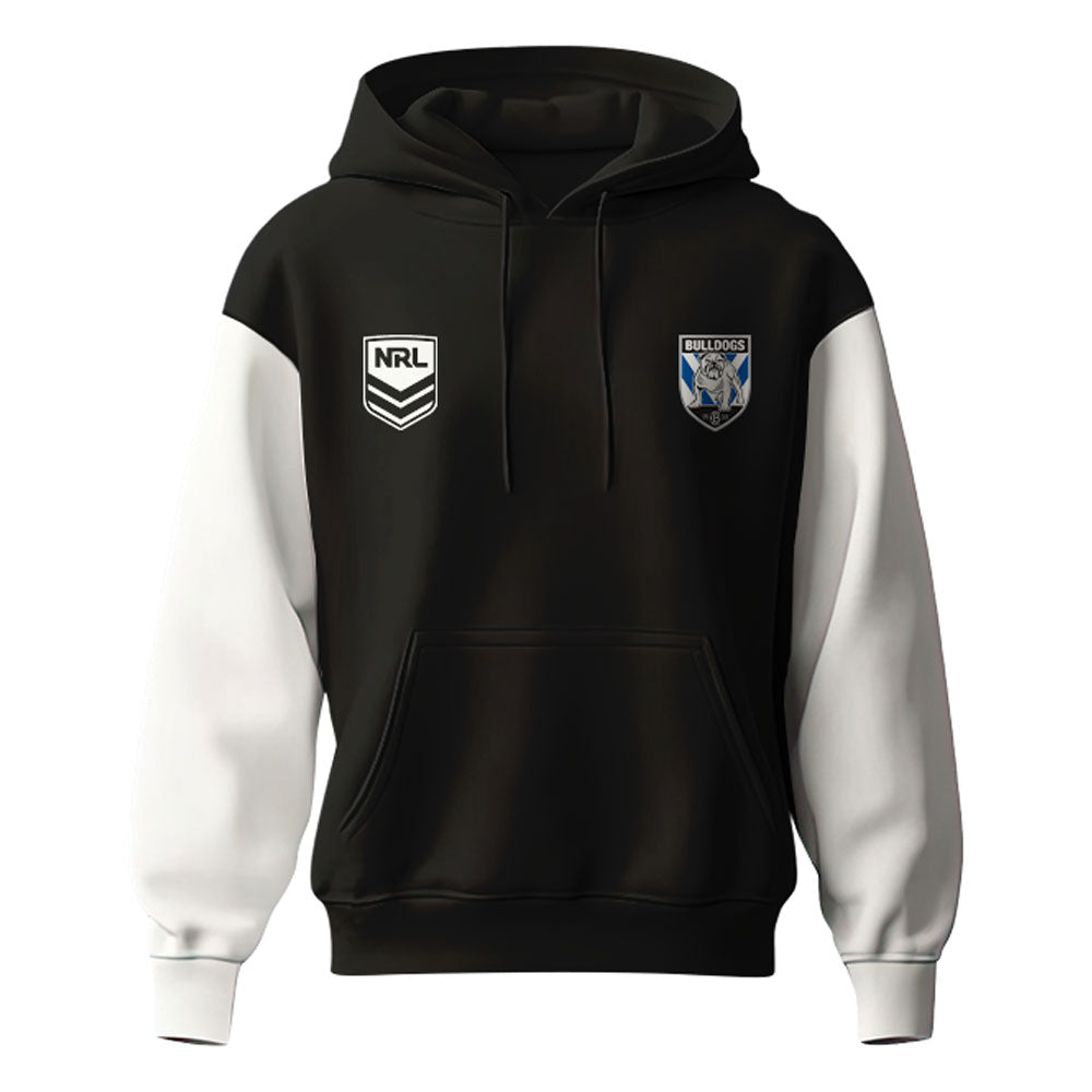 Canterbury Bulldogs 2025 NRL Black And White Hoodie